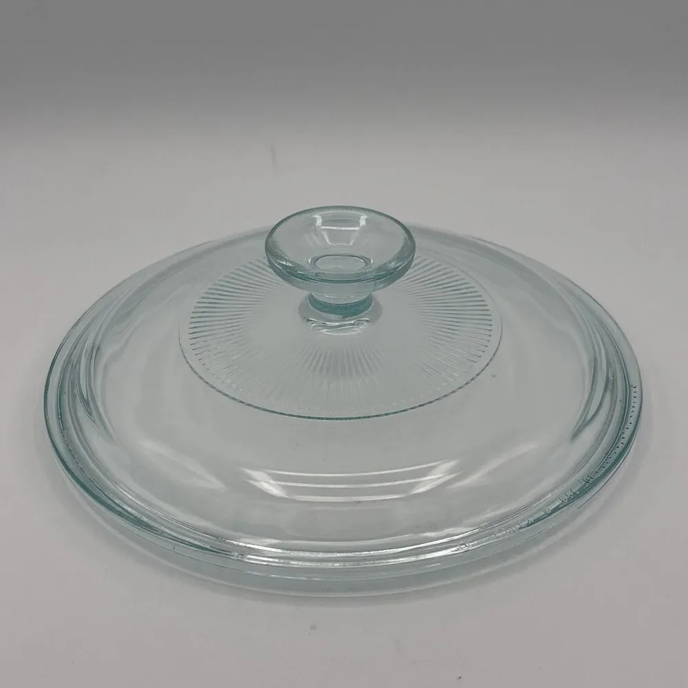 Vintage Pyrex 65C Blue Tinted Clear Glass Replacement Lid 7.625” Round 1.5 Qt